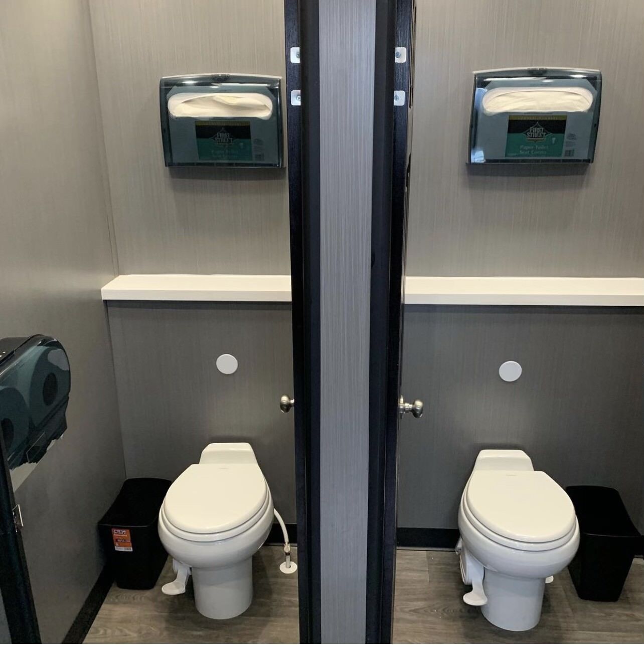 Inside of the Luxury Restroom Trailer of Aryh Portables.