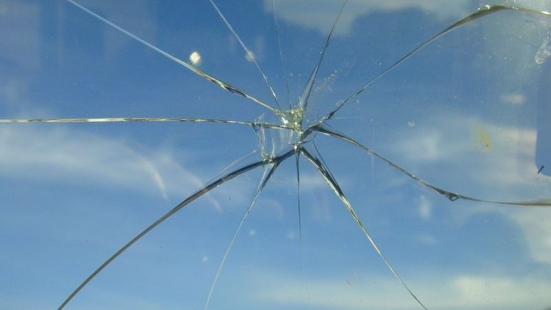 A cracked windshield in Phoenix, AZ