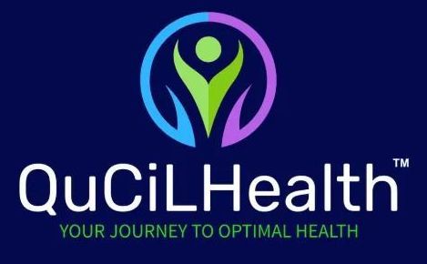 A logo for qucil health your journey to optimal health