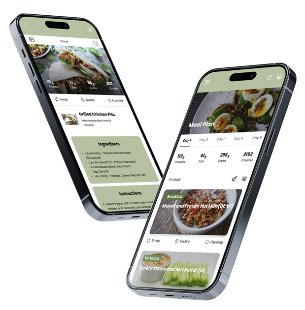 Two phones with app images to go here on them.