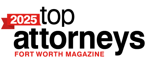 The logo for 2025 top attorneys fort worth magazine