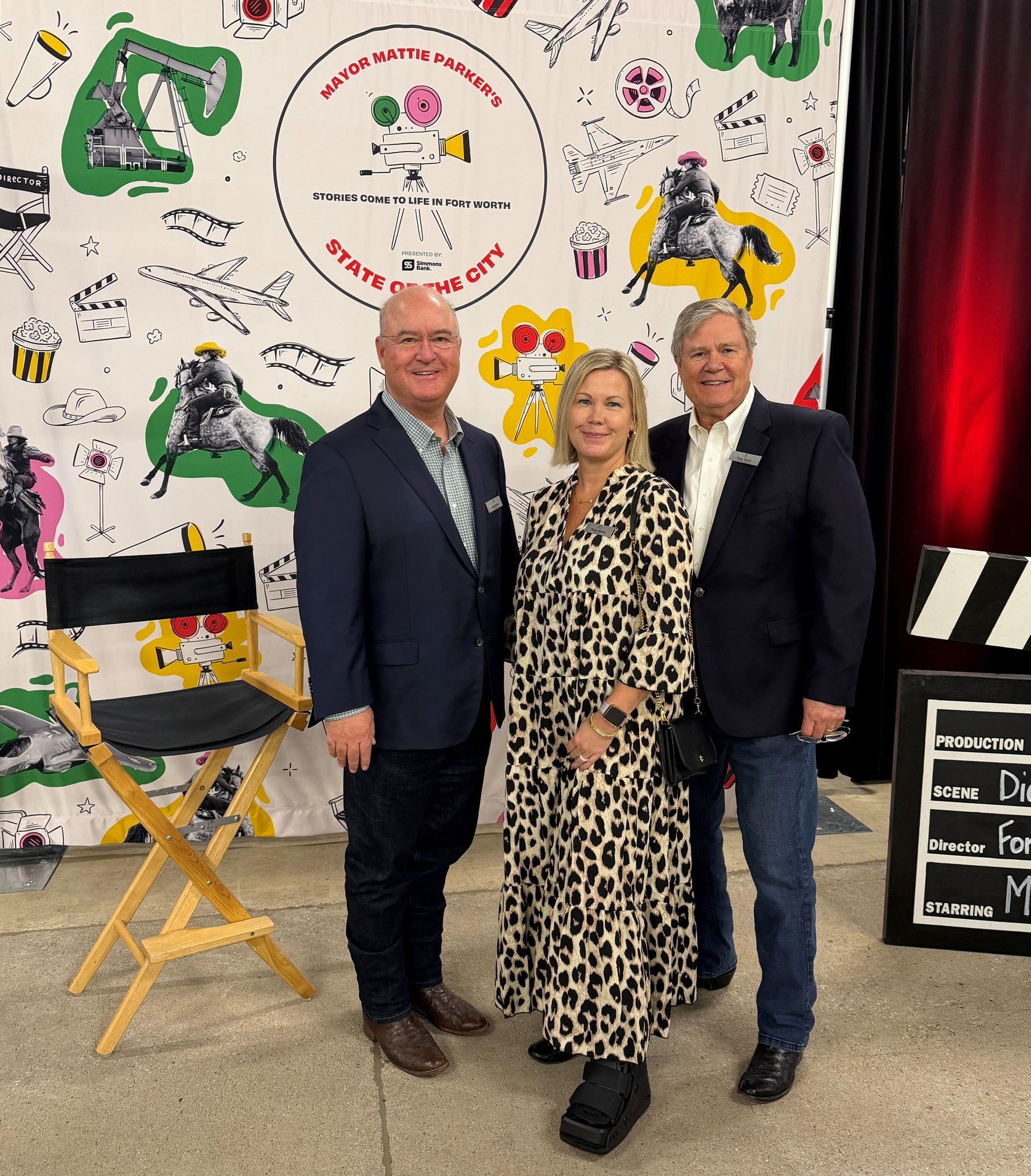 Jeff, Stine and Tom attending Fort Worth's State of the City address at Dickie's Arena ...