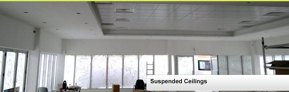 Suspended ceiling in a newly refurbished office