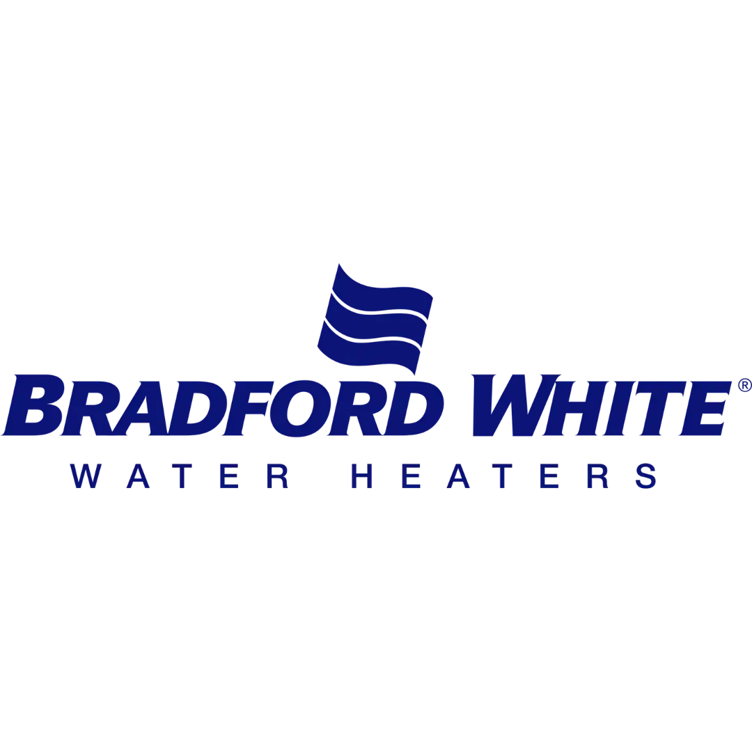 Bradford white water heaters logo on a white background