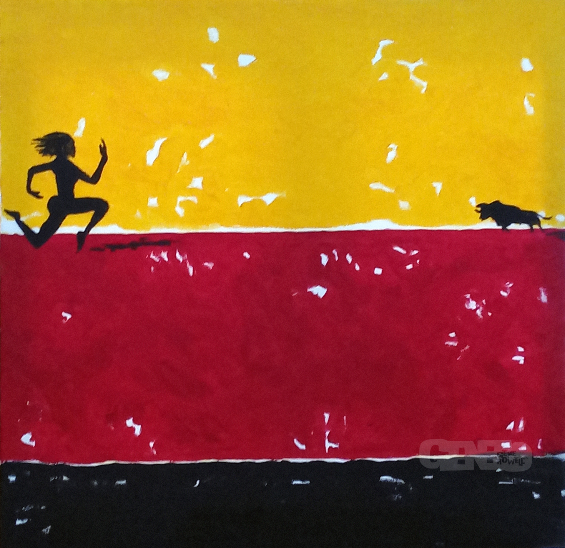 Yellow, Red and Black with dancer and bull
Taurean Dancer
acrylic
36x48
2005
Collection of Kelly McDole
Amsterdam