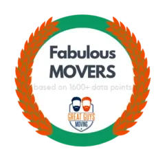 A logo for fabulous movers based on 1600+ data points