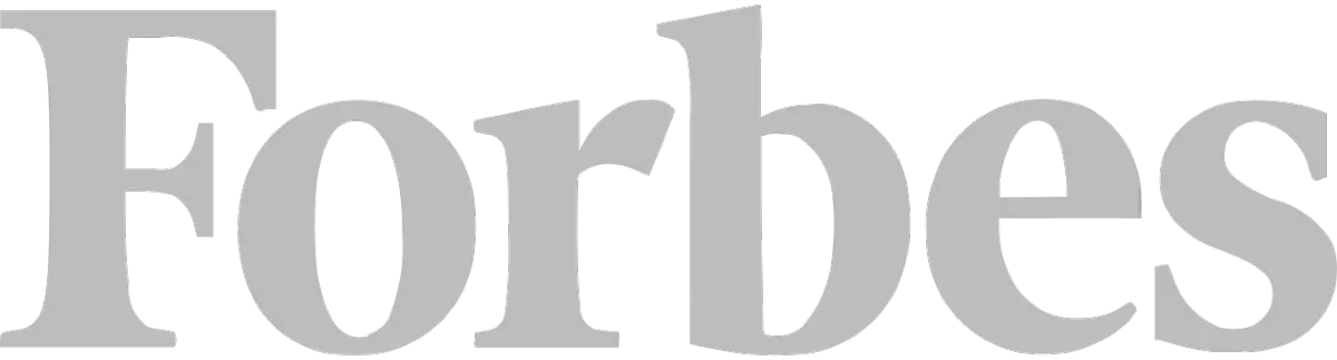 The forbes logo is gray and white on a white background.