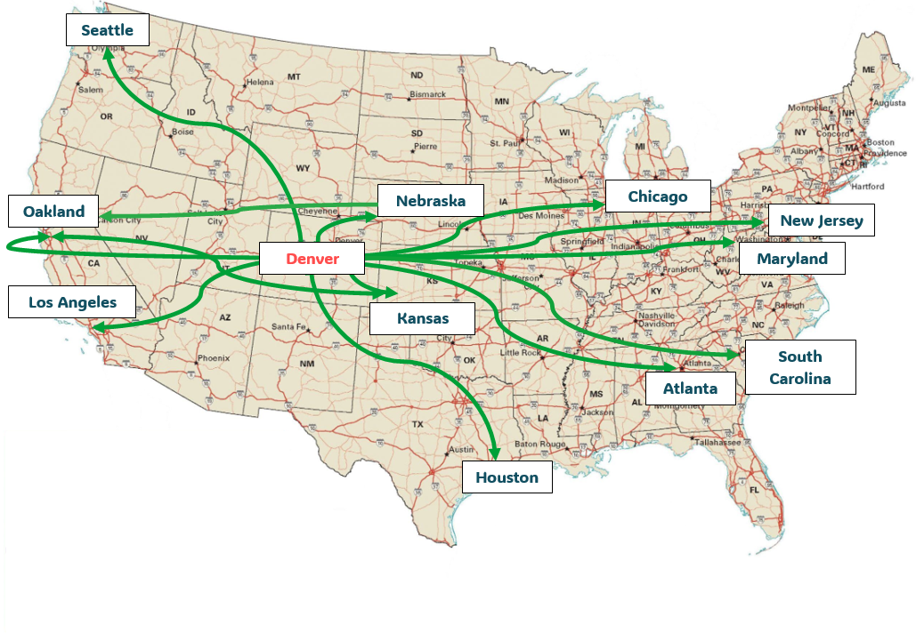 Map of driving