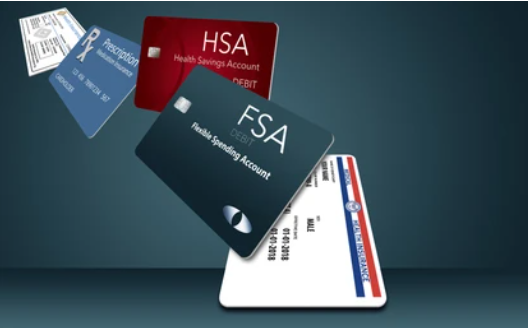 HSA and FSA cards on dental receipts at the desk