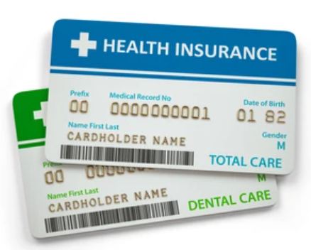 Collage showing Delta Dental, BCBS and MetLife dental insurance cards