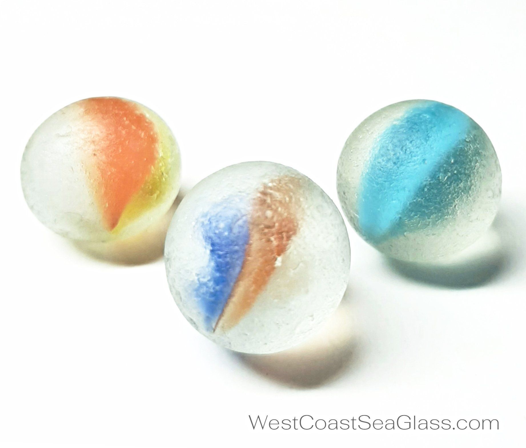 Clear beach glass marbles
