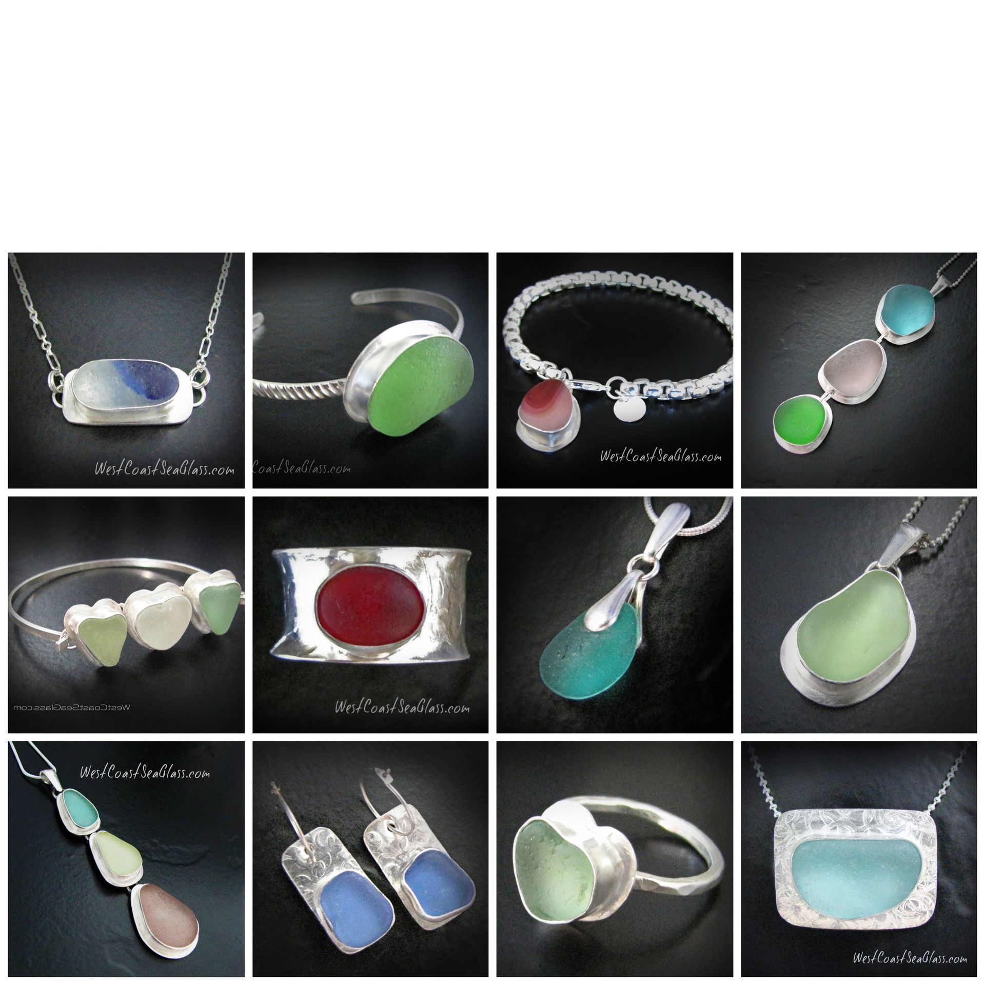 Sea Glass Jewelry, Seaglass in Artisan Silver Jewelry, West Coast Sea Glass, Beach Glass