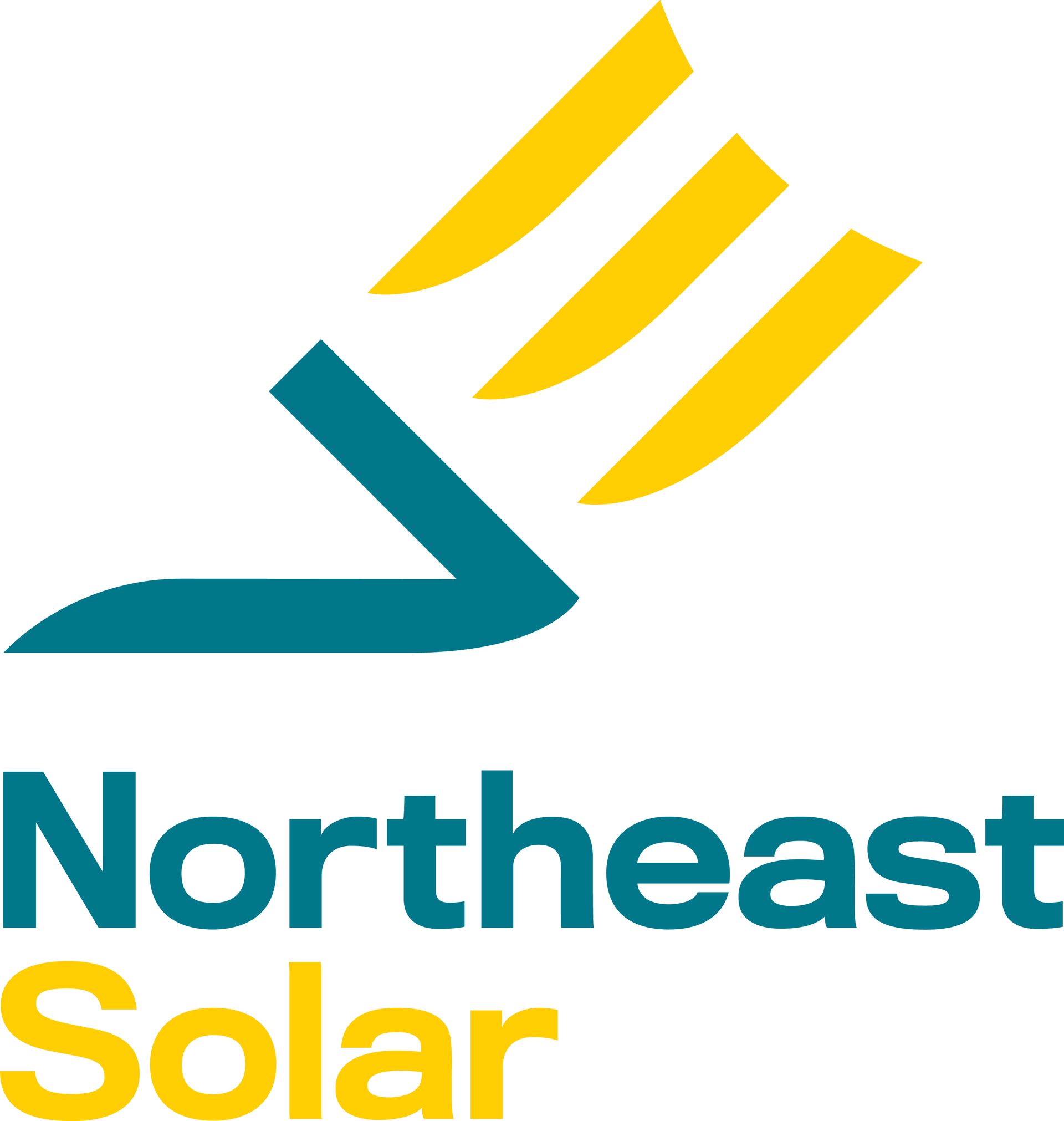 Image is of the blue and Green Northeast Solar Logo