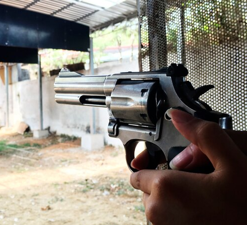 shooting rifle at the range