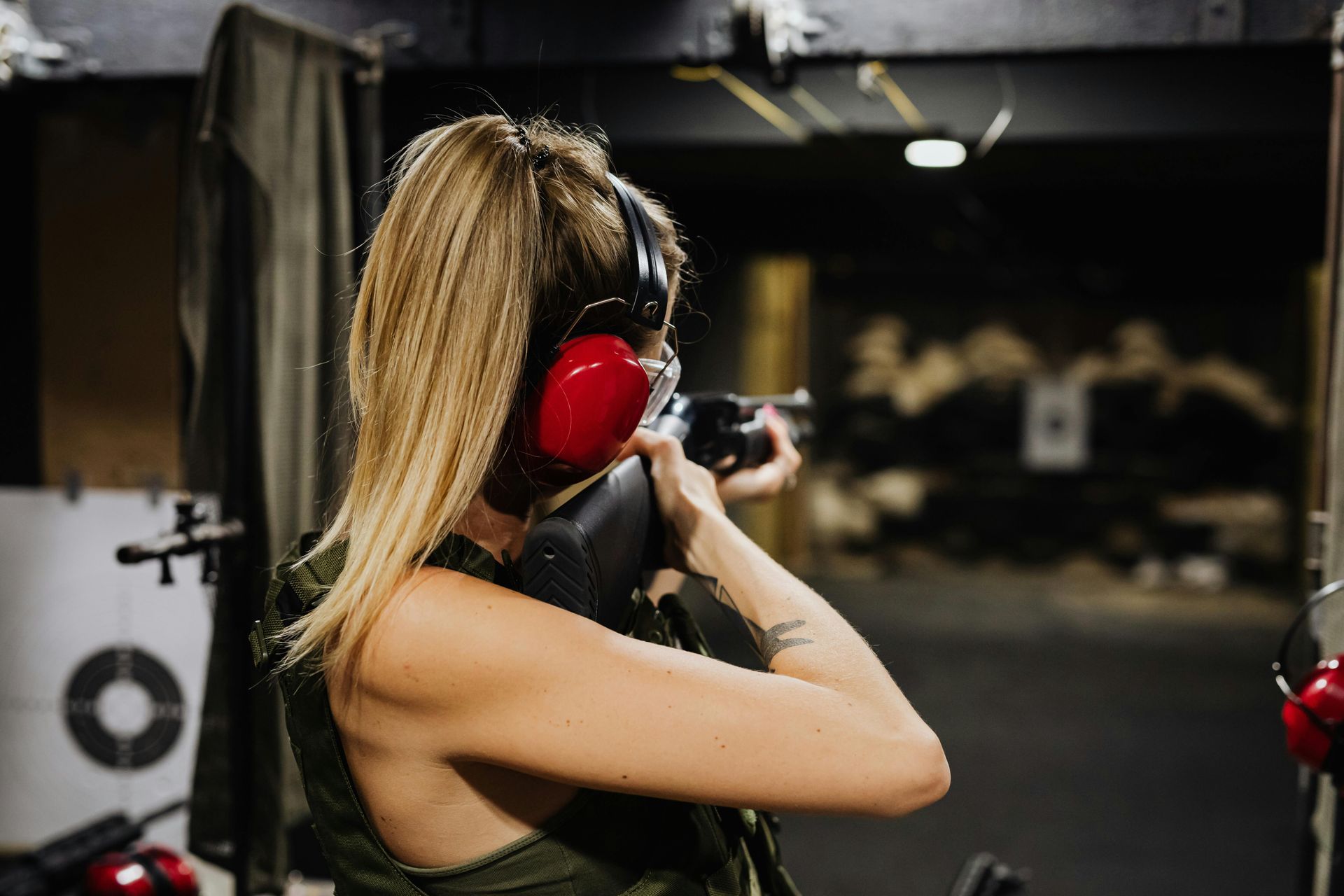 female shooting at the range