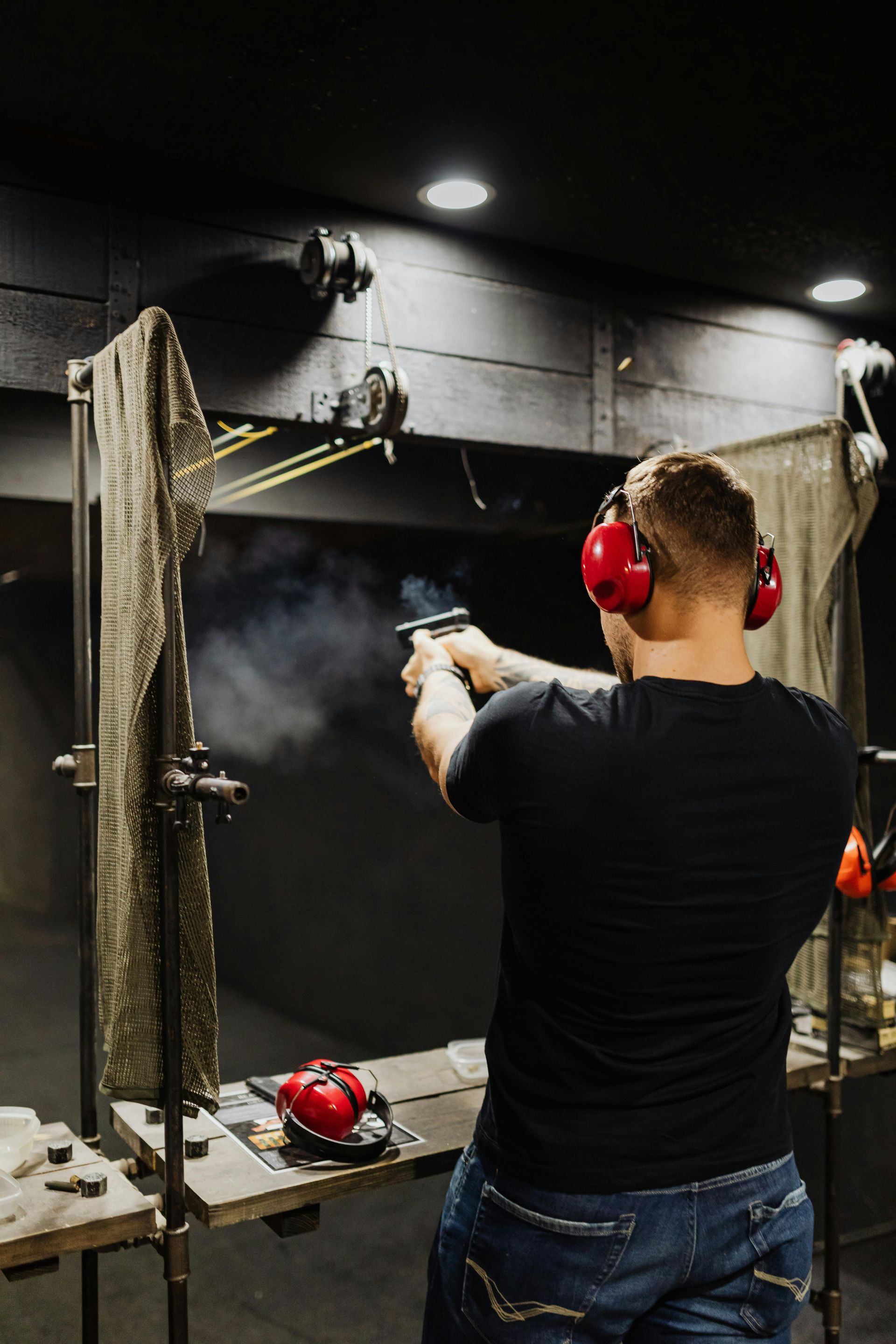 shooting handgun at the range