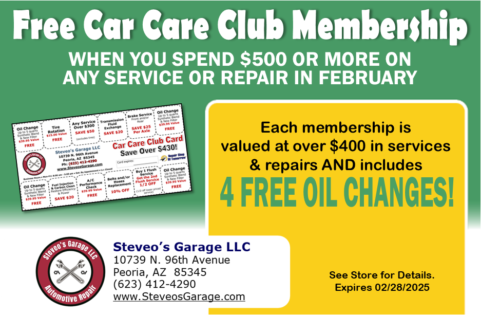 Free Belts & Hoses Replacement Coupon - Steveo's Garage LLC