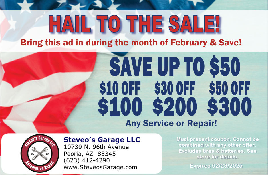 Repair & Service Coupon at Steveo's Garage LLC - Peoria Auto Repair