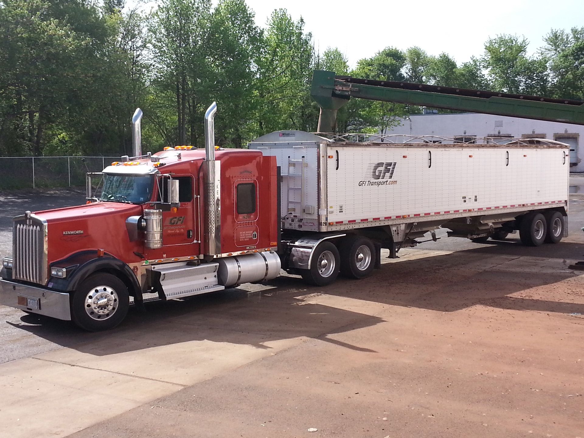 GFI Transport dry bulk materials hauling central PA red semi truck