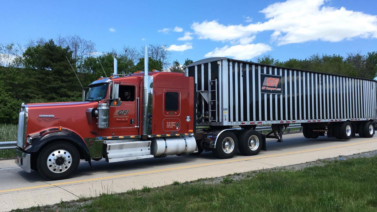 A GFI transport truck and trailer