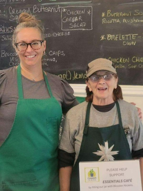Photo of two volunteer servers