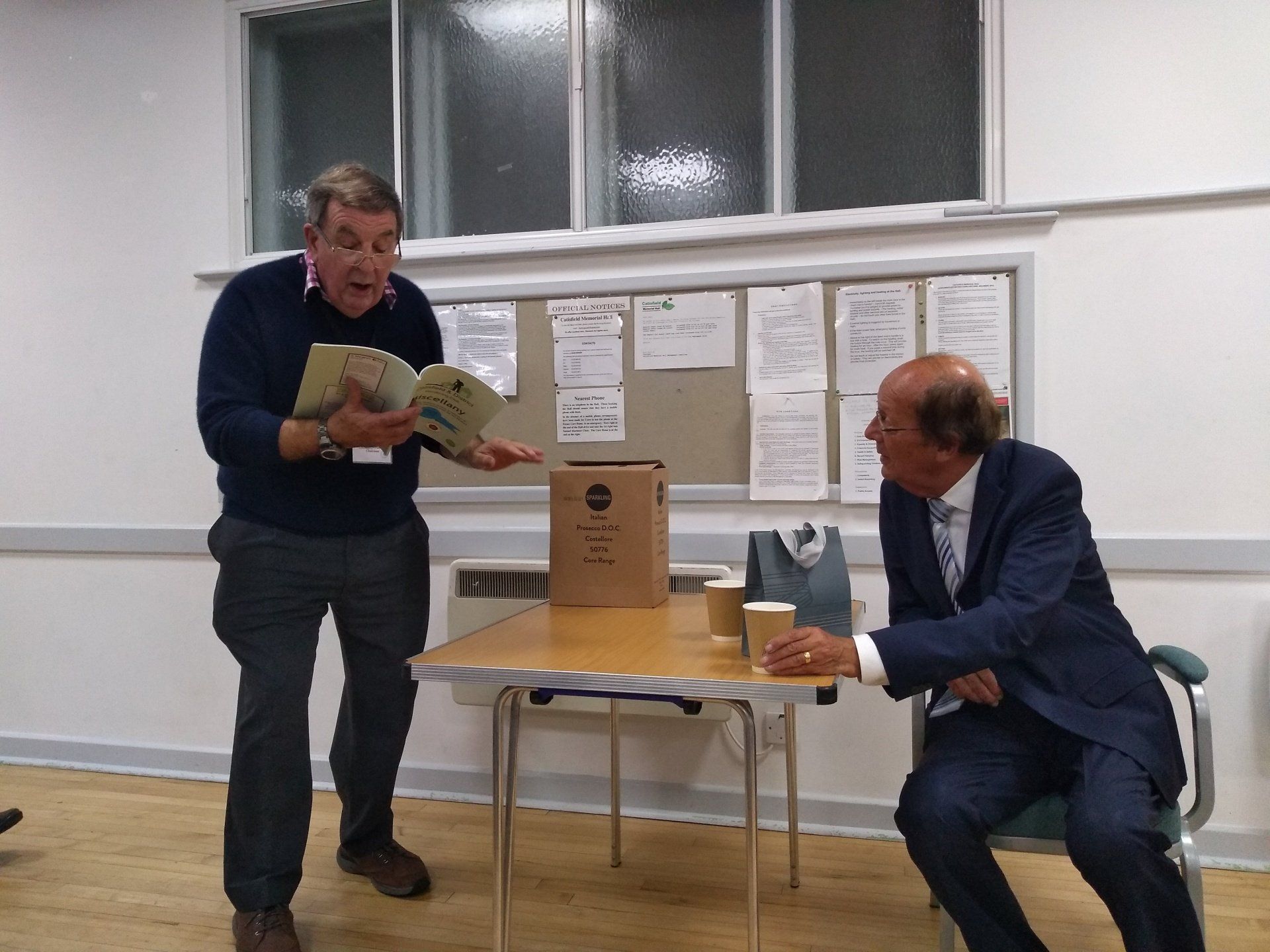Picture shows Chair Glenn Duggan presenting a copy of the Club's 60th anniversary Miscellany to Fred Dinenage