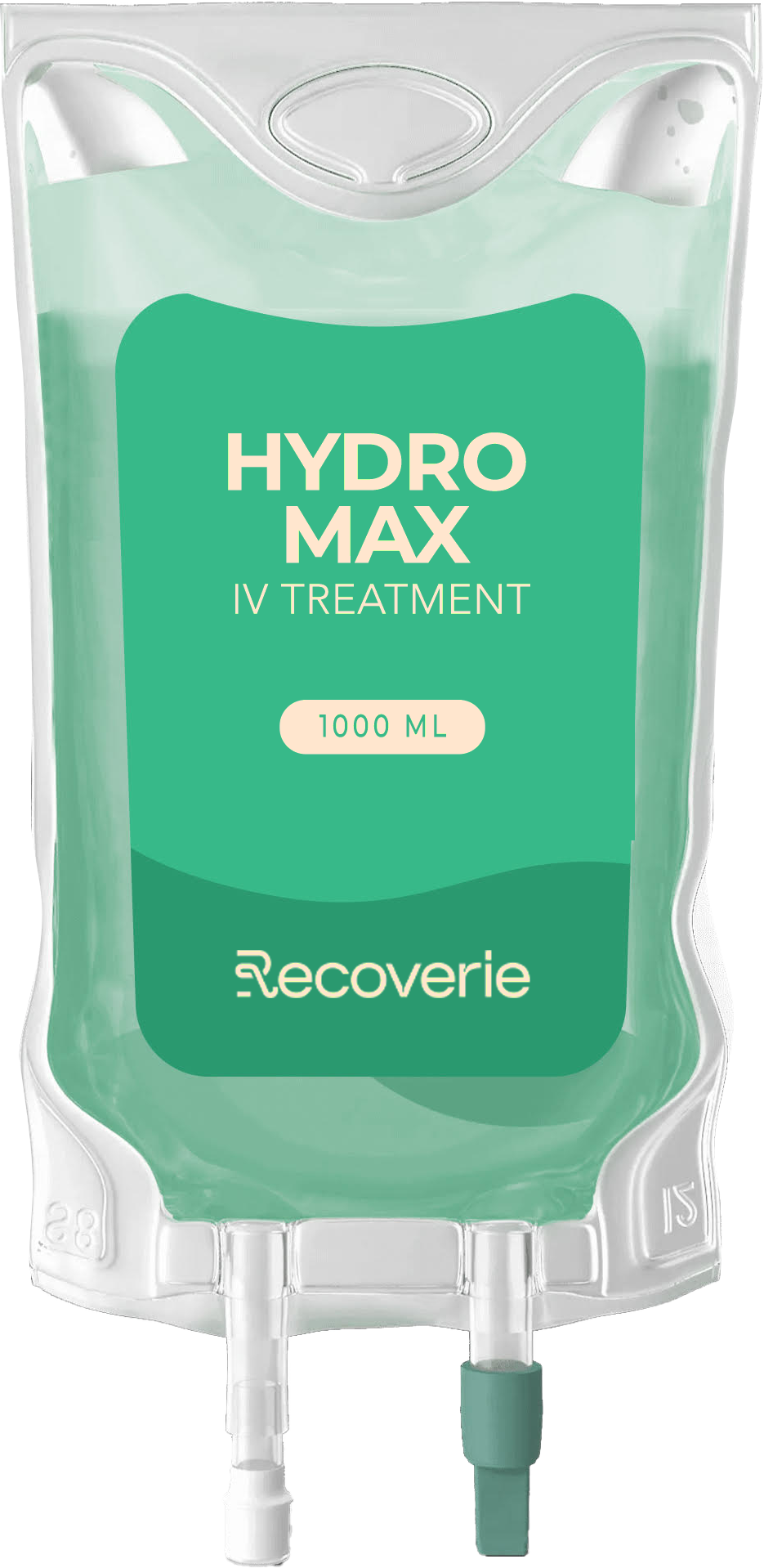 A bag of hydro max iv treatment is shown on a white background.