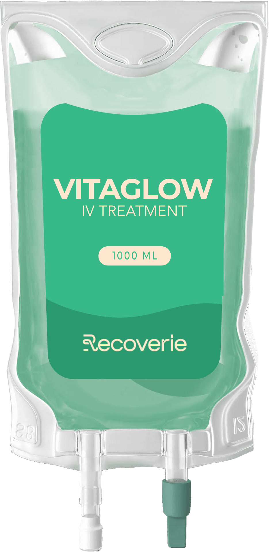 A bag of vitaglow iv treatment is shown on a white background.
