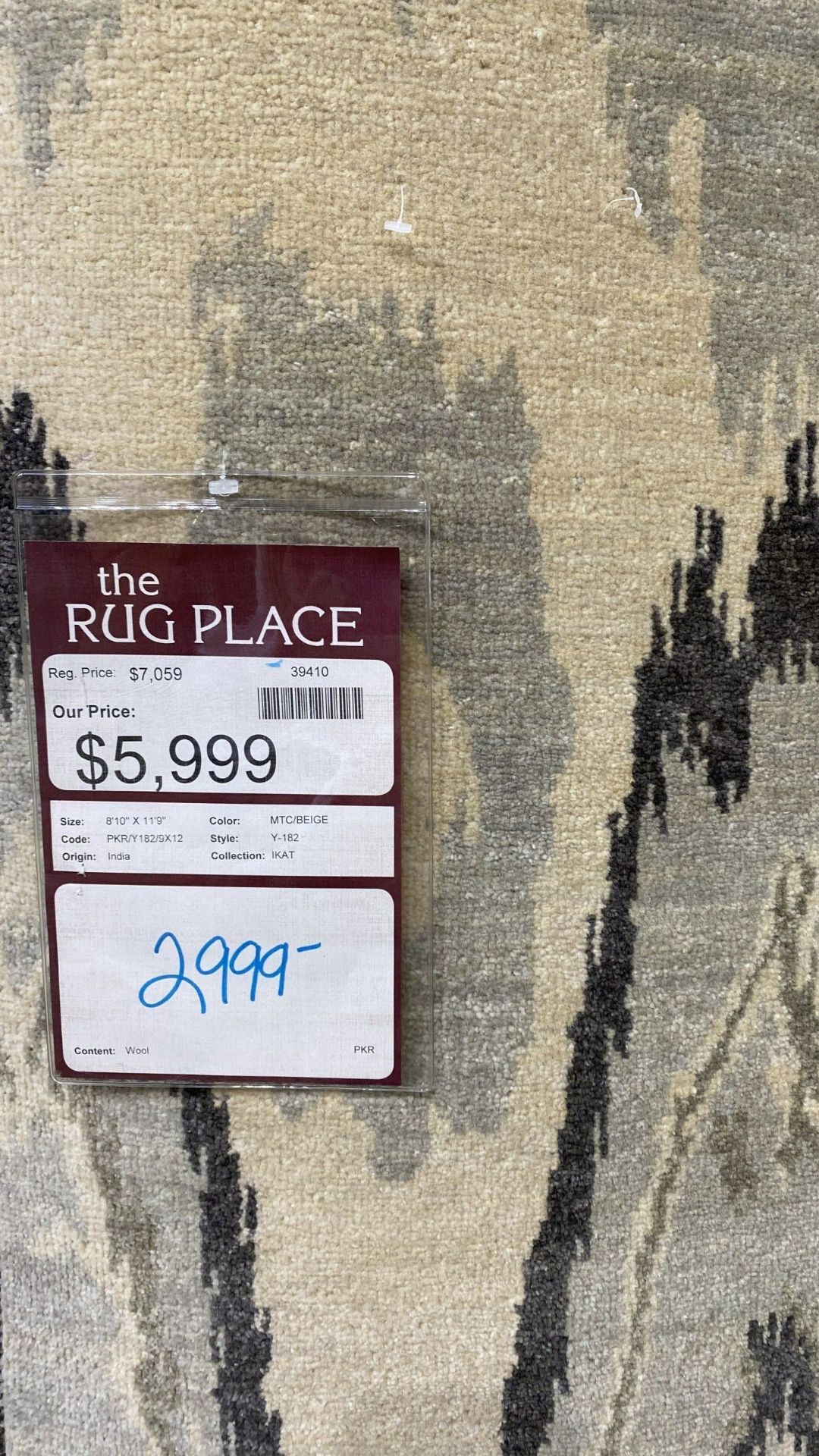 Rug Marked Down for 5th Saturday Sale