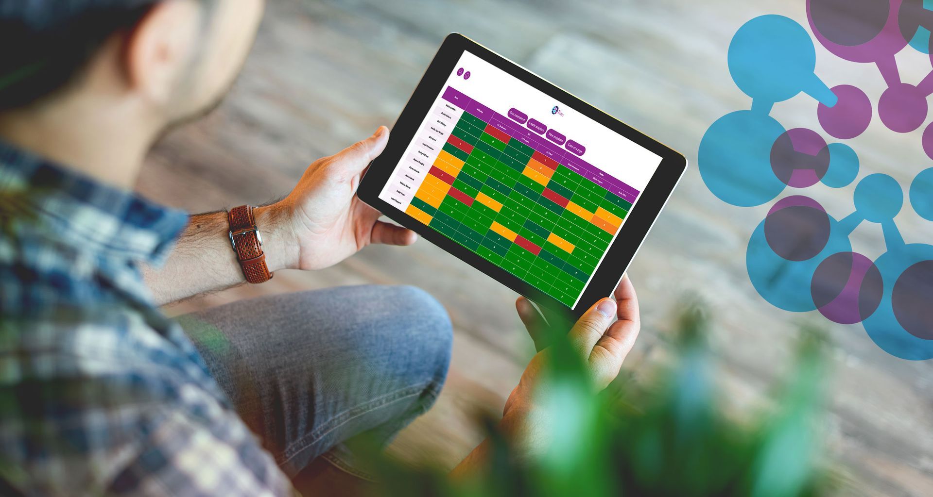 Tyfu assessment software being used on a tablet