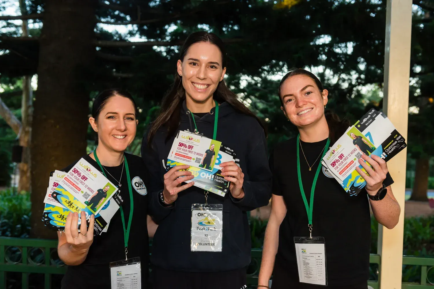 Group of people running along at the Peak2Park event