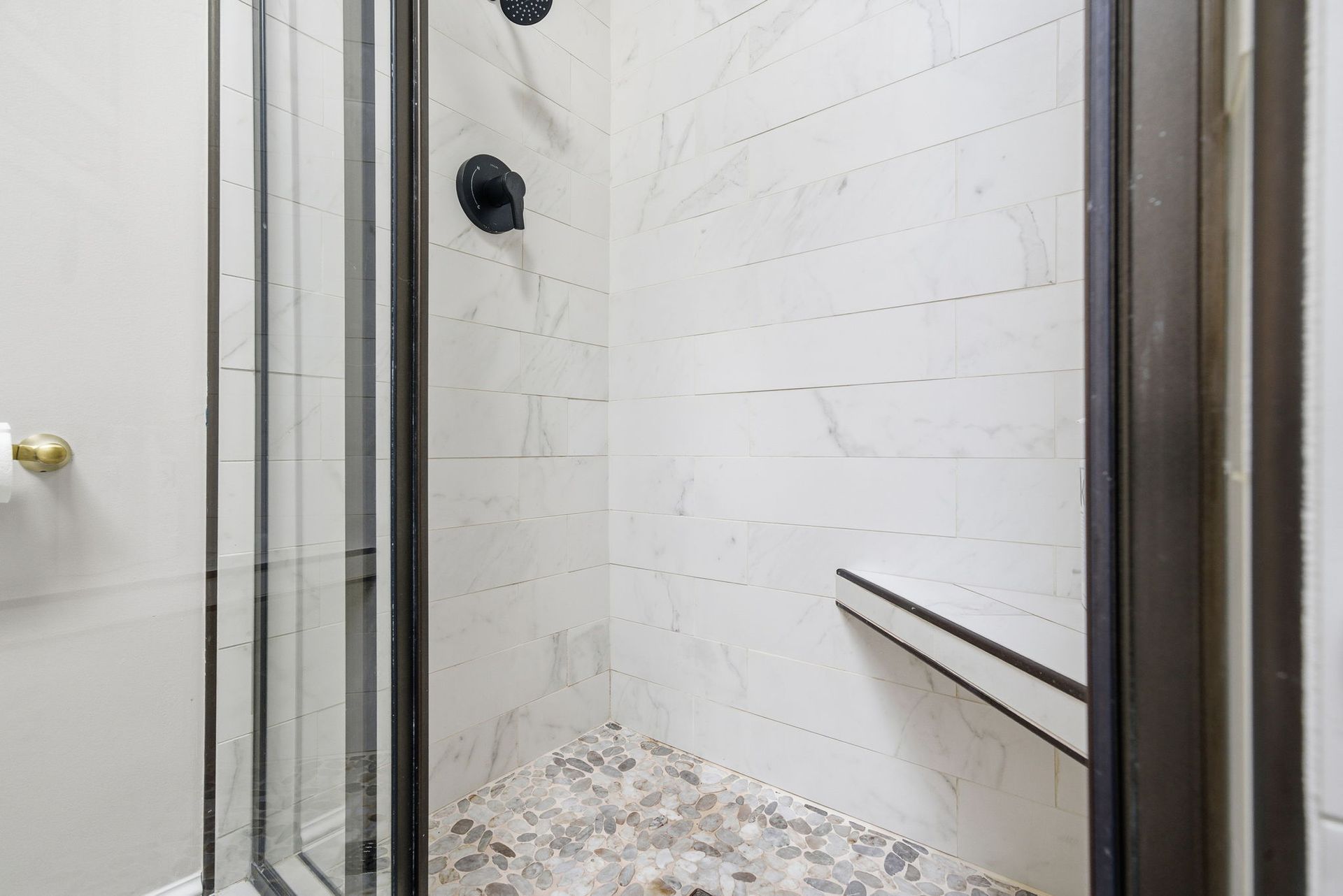 Custom tile installation in a Bradford Lane home bathroom