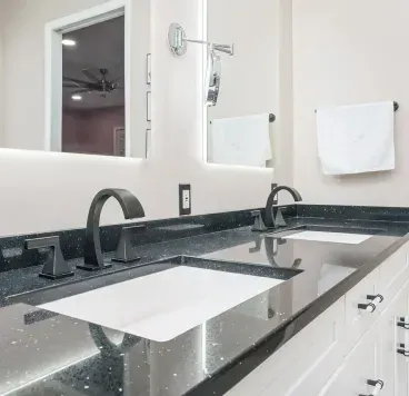 Bathroom vanity with quartz countertop - Crossville project