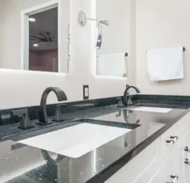 Bathroom vanity with quartz countertop - Crossville project