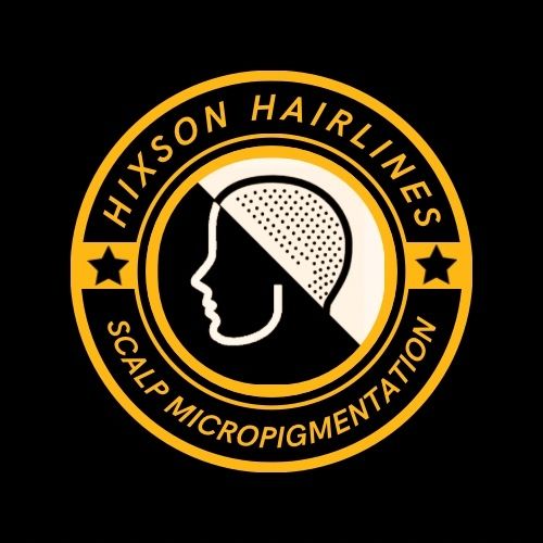 The logo for hixson hairlines scalp micropigmentation