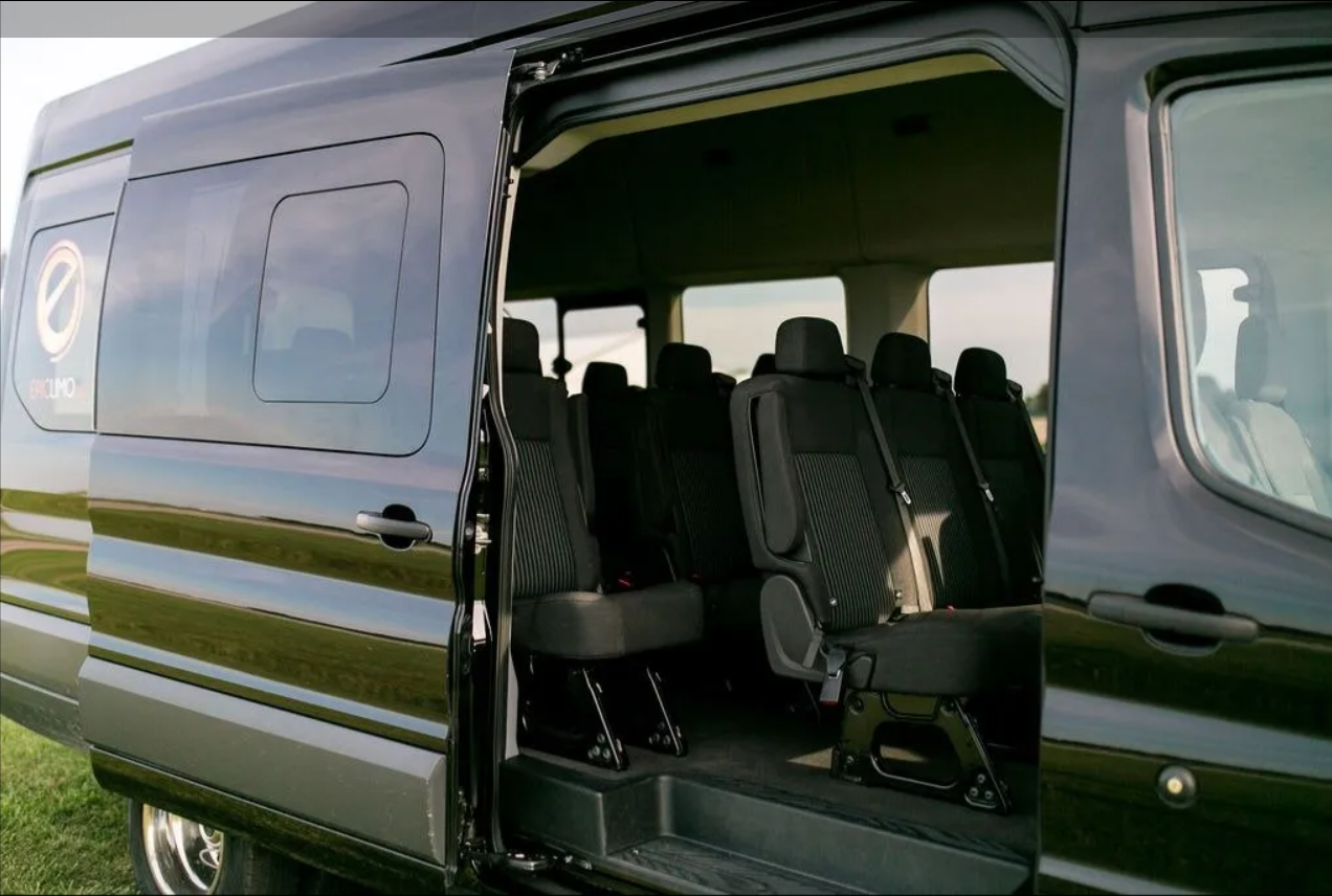Spacious Ford Transit used for professional transportation services