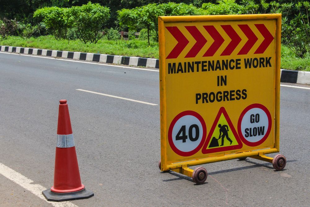 Maintenance Work Sign — Comprehensive Traffic Management in Maitland, NSW