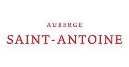 A logo for a restaurant called auberge saint-antoine on a white background.