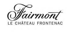 A black and white logo for fairmont le chateau frontenac.