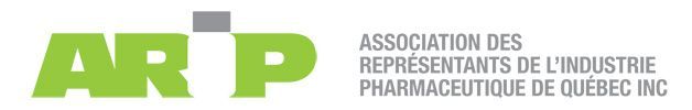 A logo for the association des représentants de l' industrie pharmaceutique de quebec ing