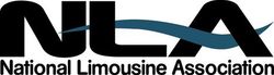 The logo for the national limousine association is black and blue.
