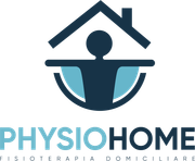 Un logo per un'azienda chiamata physiohome con una persona in una casa.