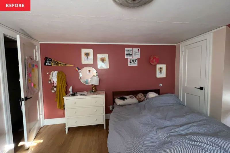Before and After: A Bold Makeover Makes This Boring Bedroom Bright with Color