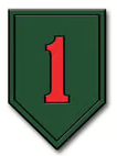 A green shield with a red number 1 on it.