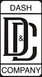 A black and white logo for dash & company.