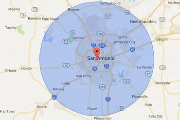 A map showing the location of san antonio in texas