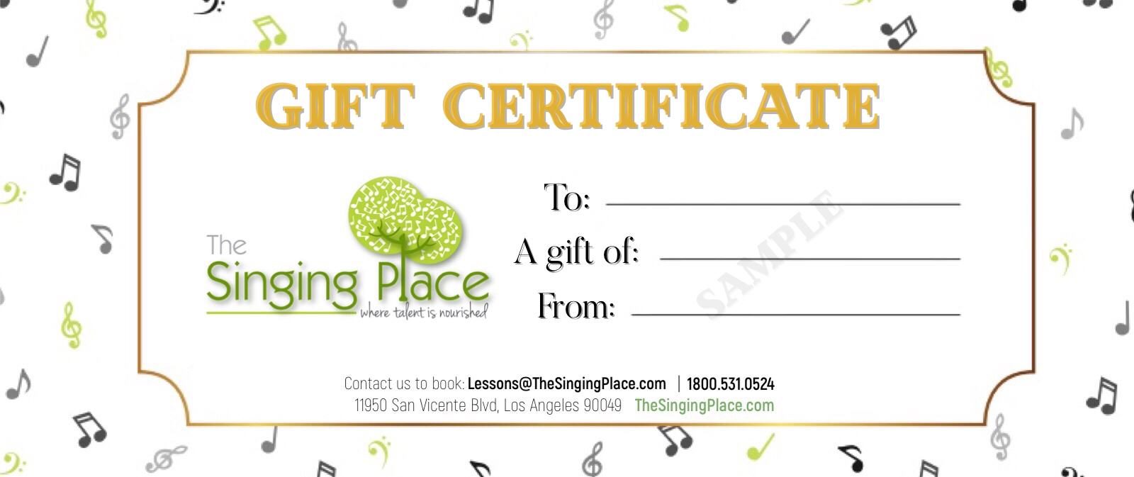 Gift Certificate Sample Gift Certificate Sample