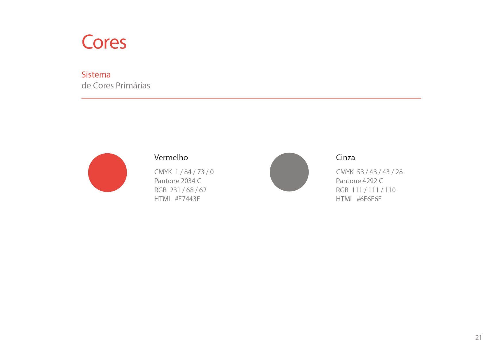 Paleta de cores com um círculo vermelho rotulado como