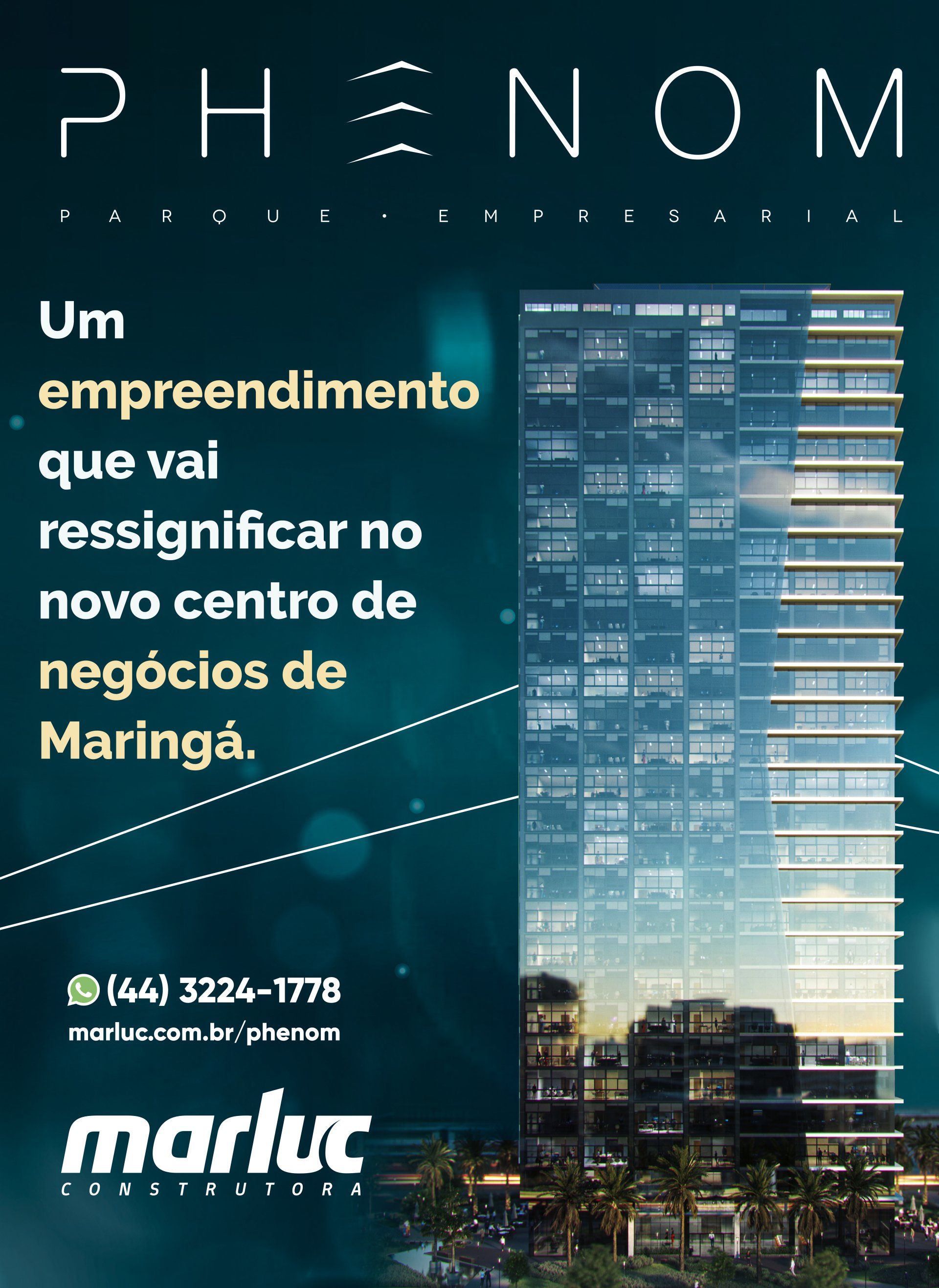 Um anúncio de um edifício chamado phenom