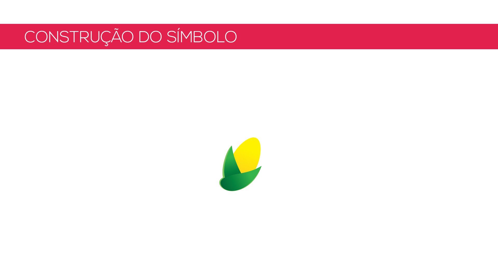 Design de logotipo mostrando uma espiga de milho verde e amarela estilizada em um fundo branco, com as palavras